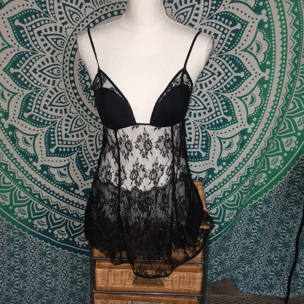 Victoria’s Secret Black Lace Babydoll Lingerie